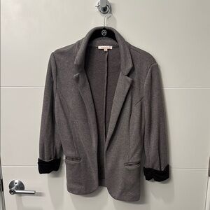 Gray Women's Blazer with Black Accents